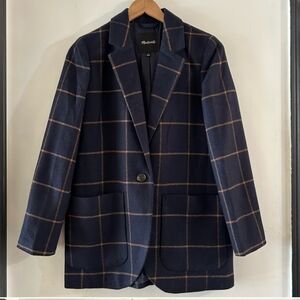 Madewell "Larsen" Wool Blazer in Windowpane